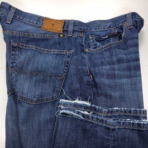 Lucky Brand Mens 221 Original Straight Blue Jeans 36x30 Denim Cuff Wear